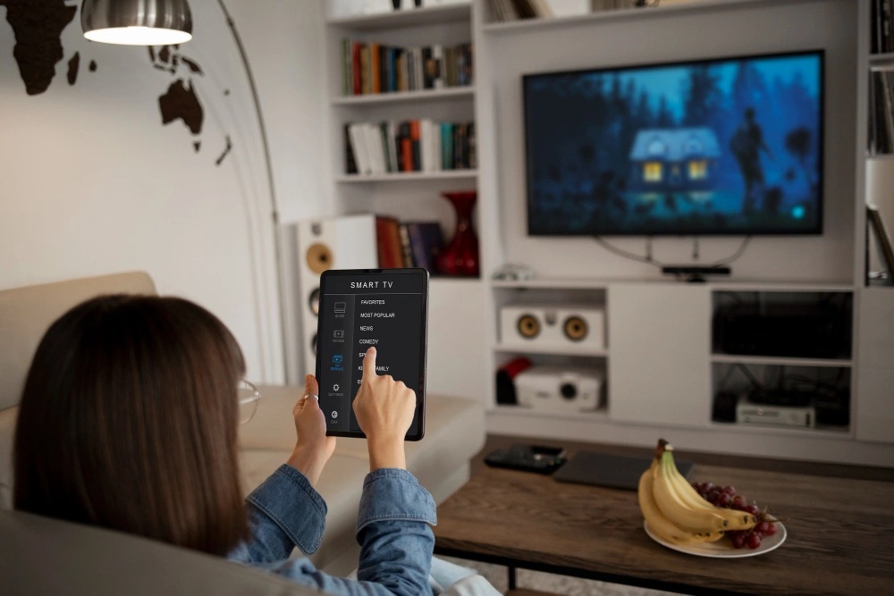 Integração de uma TV box num móvel de televisão